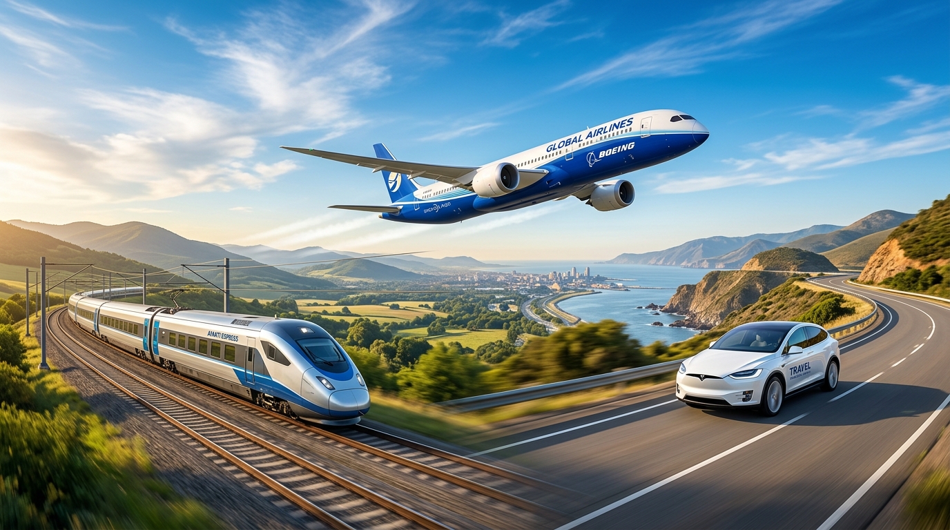 Travel Journey - Train, Flight and Car